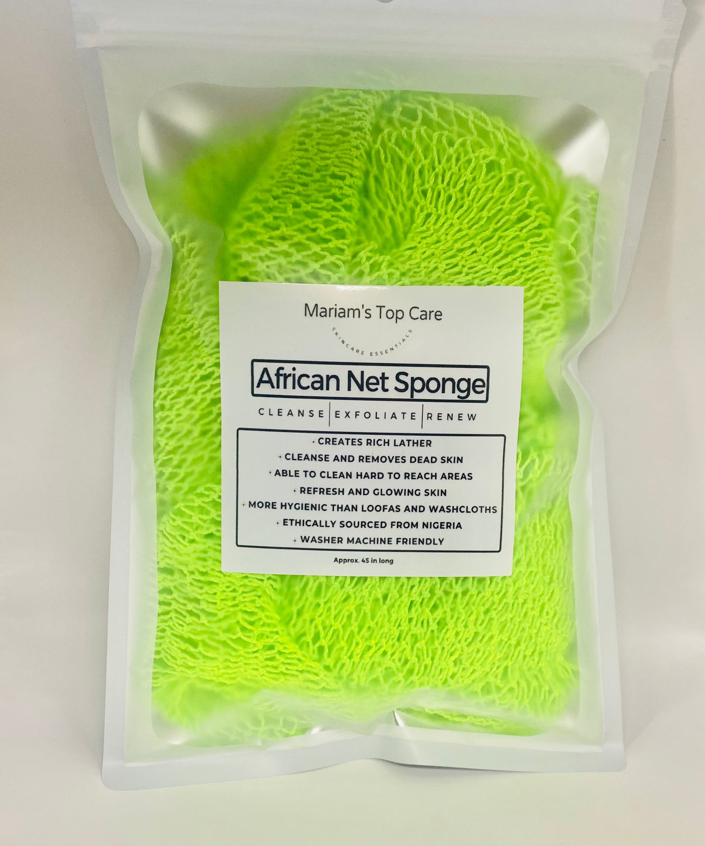 African Net Sponge - 45" - Lime Green