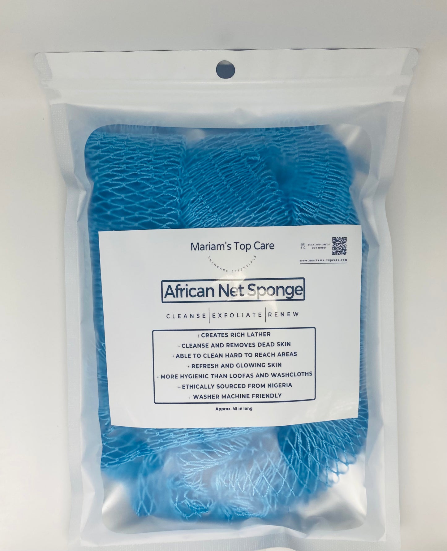 African Net Sponge - 45" - Sky Blue